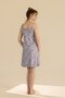 Women's Viscose Colorful Floral Printed Thin Strap Home Dress 9310 Blue - 3