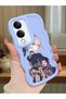Vivo Y19 Compatible Case Camera Protector Blue Silicone Couple Phone Case Girl Pattern