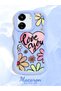 Poco C65 Compatible Case Camera Protector Blue Silicone Couple Phone Case Floral Pattern - 2