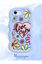 iPhone Se 2020 Compatible Case Camera Protector Blue Silicone Couple Phone Case Floral Pattern - 2