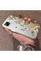 Realme C21 Compatible Silicone Edge Hard Back Case Couple Phone Case with Floral Pattern - 2