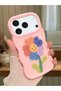 iPhone 17/18 Pro Compatible Case with Camera Protector Pink Silicone Couple Phone Case with Floral Pattern