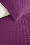 Purple Quilted Youth Room Single Pique Set - Plain Modern Plum 160X220 cm Quilted Bedspread - 3