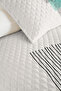 Turquoise Geometric Modern Young Room Single Pique Set - Black Striped 160X220 cm Bedspread - 3