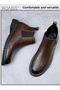 Genuine Leather Chelsea Boots for Men High-End Casual Comfy and Breathable Slip on Low Heel Formal C - 4