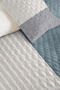 Blue Geometric Modern Young Room Single Pique Set-Striped Gray 160X220Cm Quilted Bedspread - 3