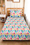 Colorful Geometric Pastel Teen Room Single Pique Set - Triangle 160X220 cm Quilted Bedspread - 6