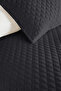 Anthracite Modern Young Room Single Pique Set - Gray Minimal 160X220 cm Quilted Bedspread - 3