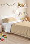 Beige Minimal Young Room Single Pique Set - Cream Geometric 160X220 cm Quilted Bedspread - 6