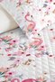 Flamingo Floral Pink Girls' Pique Set-Pastel White Floral Baby Room Bedspread 160X220 cm - 3