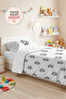 Cute Monkey Children's Room Pique Set on White Background - Cartoon Figure 160X220 cm Quilted Bedspread
