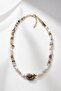Natural Stone Bead Necklace with Mussel Detail - 2