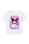 Kuromi T-Shirt, Black Shorts, Skirt (the Skirt Is Made of Thin Fabric), Face Stone Kuromi Purple Babble Hair Set of 4, Birthday Party Set, Girl's Outfit Set - 5