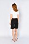 Women's Black Lycra Gabardine Midi Shorts with Belt - 4