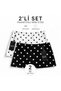 Ijan Women's Crepe Fabric High Waist Polka Dot Patterned Skirt with Shorts