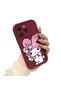 Tecno Spark 40 Compatible Case Camera Protector Burgundy Silicone Couple Phone Case Melody Pattern - 2