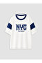 تي شيرت NEVAVM للأولاد بياقة بيضاوية وطباعة NYC - 2