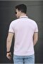 Lufy Snap Fastener Men's Textured Polo Collar T-Shirt - Stripe Detail - 3