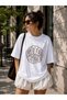 Women's Oversize Printed 100% Cotton T-Shirt - 2