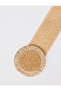Beige Oval Buckle Detailed Straw Belt - 2