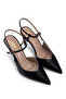 Women's Genuine Leather Black Heeled Shoes - 2