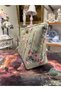 Skin Care Bag Luggage Organizer Large Makeup Bag Green Floral Handbag, 100% Cotton - 2