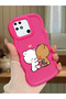 Redmi 10C Compatible Case Camera Protector Red Silicone Couple Phone Case Cute Pattern