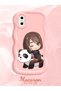 iPhone XS Compatible Case Camera Protector Pink Silicone Couple Phone Case Panda Pattern - 2