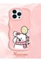iPhone 13 Pro Compatible Case Camera Protector Pink Silicone Couple Phone Case Cat Pattern - 2