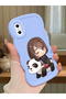 iPhone XS Compatible Case Camera Protector Blue Silicone Couple Phone Case Panda Pattern