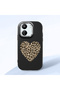 Redmi 13C Compatible Case Camera Protector Black Silicone Couple Phone Case Heart Pattern