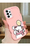 Samsung Galaxy A13 4g Compatible Case Camera Protector Pink Silicone Couple Phone Case Cat Pattern