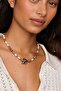 Natural Stone Bead Necklace with Mussel Detail - 3