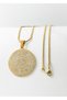 Gold Color Inshirah and Special Design Ayetel Kürsi Written Double Sided 60 cm Italian Chain Stainless Steel Necklace - 7