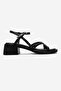 Cirelle Black Genuine Leather Flip-Flop Women's Thick Heeled Sandals - 4
