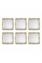 Self-Patterned Gold Framed Stainless Steel Presentation Tray 21.5X21.5 cm Coffee Presentation Tray - 4