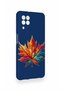 Samsung A22 Compatible Colorful Leaf Pattern Silicone Case - 3
