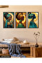 African Women 3 Pieces Wooden Framed Painting Act - 3