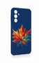 Samsung M34 Compatible Colorful Leaf Patterned Silicone Case - 3