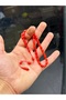 Ankle-Length Crimped Amber Prayer Beads in Red Tones - 2