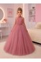 Girls' Back-Detached Dress with Detail on the Back and Crown for Graduation, Wedding, Special Day, Birthday - 2