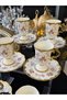 Acar Plus Campbell Luxury Porcelain 6-Person Flowered Coffee Cup Set 90 ml - 4