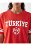 Xside Red Turkey Printed Oversize Women's T-Shirt - 3