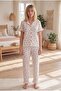 Buttoned Short Sleeve Women's Pajama Set - 2
