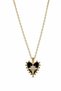 Black Heart Star Detailed Yellow Color Steel Necklace for Women Stylish and Modern Design
