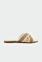 Diana Wicker Cross Flat Women's Ecru Slippers