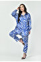 Modest Co-Ord Set Japanese Satin Blue Zebra Print Stylish Modest Western Wear - 2
