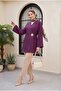 Modal Tunic with Side Cross Ties and Buckle - Plum - 4