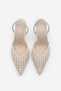 Women's Stiletto Pointed Toe Hand Knitted Classic Heeled Shoes with Elastic Back Arfes Ecru - 5