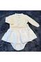 Girl's Gipe Dress and Knitwear Cardigan Set of 4 - 100% Natural Cotton - Cream - 6